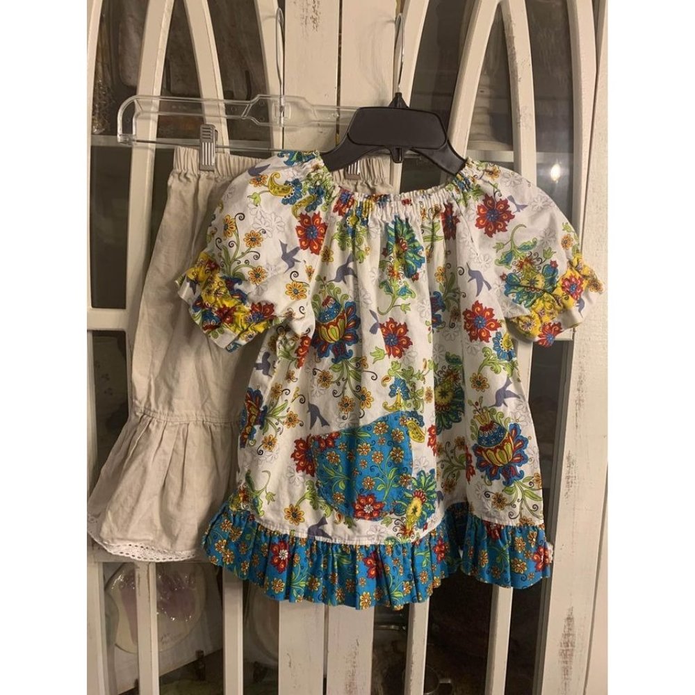 Boutique girls size 4 Pants And Top Outfit, Floral, Boho